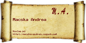 Macska Andrea névjegykártya