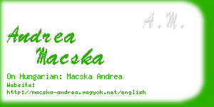 andrea macska business card